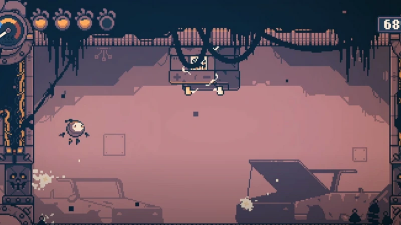 Haiku, the Robot Gameplay Screenshot Haiku the Robot exploring a pink factory room