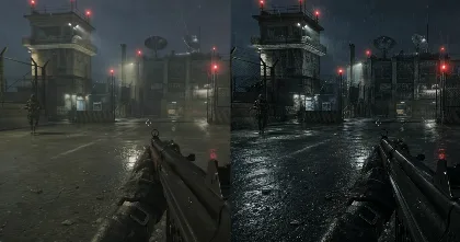 Illustration comparing Black Ops graphics on PS4 and PS5.