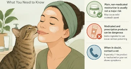 Cat skincare licking safety after applying face products