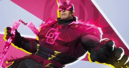 Daredevil artwork holding a glowing chain