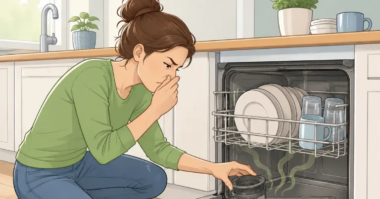 Common causes of a wet dog smell in a dishwasher and what to check first