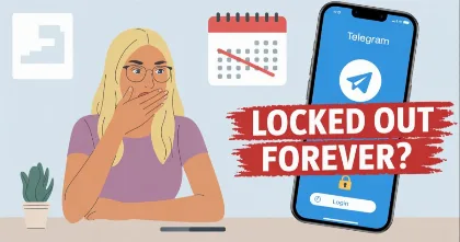 How to Delete Your Telegram Account If You Lost Your Password and Can't Log In Woman looking concerned at locked out Telegram account on mobile phone