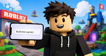 Roblox Build uses AI prompts to make game creation easier for new creators.
