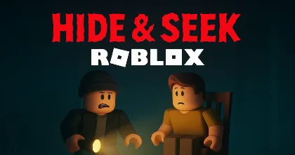 Roblox Hide and Seek title graphic with two characters