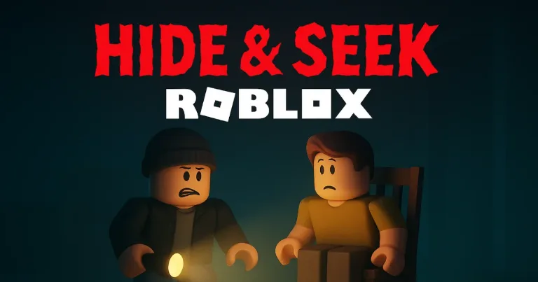 Roblox Hide and Seek title graphic with two characters