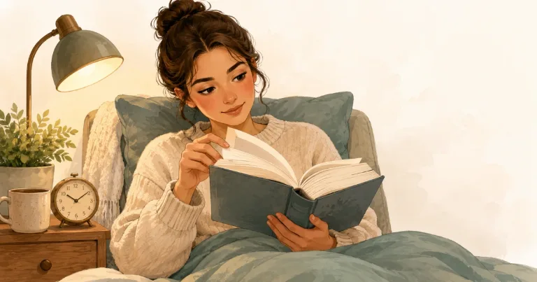 Reader checking how many pages are left in a chapter.